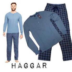 NWT HAGGAR Micro suede two piece men’s super soft pajama set sz S